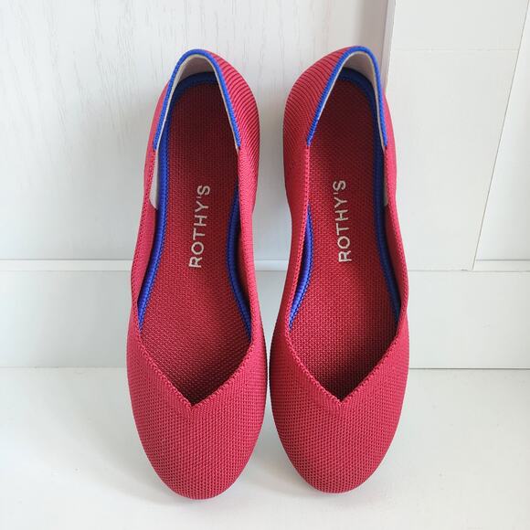 Rothy's Scooter Red The Flats Comfort Ballet Shoes Round Toe Women's Size 5 - Picture 11 of 11